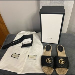 Gucci Leather GG Slides (authentic)